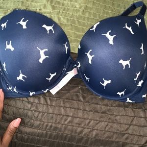 PINK(SOLD) Navy Blue dog printed Bra 36DD